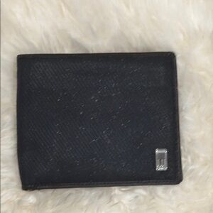 Dunhill Black Leather Card Holder Wallet Slim Bifold Men’s Accessory